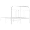 vidaXL Bettgestell mit Kopfteil Metall Wei&szlig; 120x190 cm