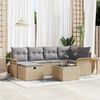 vidaXL Gartensofa-set mit Kissen mit Speicher 7 pcs Poly Rattan