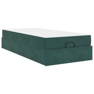 vidaXL Bettgestell mit Matratze mit Matratze 2 pcs Gr&uuml;n Samt