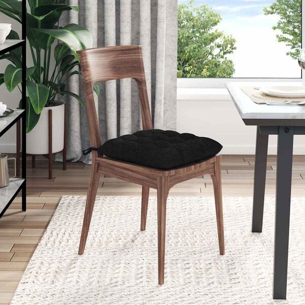 vidaXL Sitzkissen 2 pcs Schwarz 40 x 40 x 6 cm Stoff