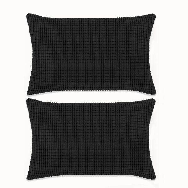 vidaXL Kissen-Set 2 Stk. Velours 40 x 60 cm Schwarz