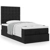 vidaXL Ottoman-Bett mit Matratze Schwarz 80x200 cm Stoff
