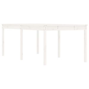 vidaXL Gartentisch Wei&szlig; 203,5x100x76 cm Massivholz Kiefer