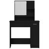 vidaXL Schminktisch mit Regal Schwarz Eichen-Optik 86.5 x 35 x 136 cm