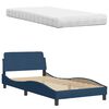 vidaXL Bett mit Matratze Blau 100x200 cm Stoff