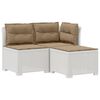 vidaXL 3-Sitzer Garten Sofa mit Kissen Rattan-Look PP Wei&szlig;