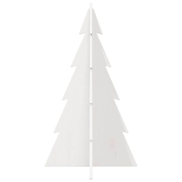 vidaXL Weihnachtsbaum zum Schm&uuml;cken Wei&szlig; 80 cm Massivholz Kiefer