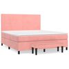 vidaXL Boxspringbett mit Matratze Rosa 180x200 cm Samt