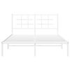 vidaXL Bettgestell mit Kopfteil Metall Wei&szlig; 135x190 cm