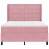 vidaXL Boxspringbett mit Matratze mit Kopfteil Rosa 140 x 200 cm Samt