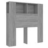 vidaXL Kopfteil mit Ablagen Grau Sonoma 100x18,5x102,5 cm