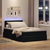 vidaXL Bett mit Stauraum und LED Schwarz 120 x 200 cm Samt