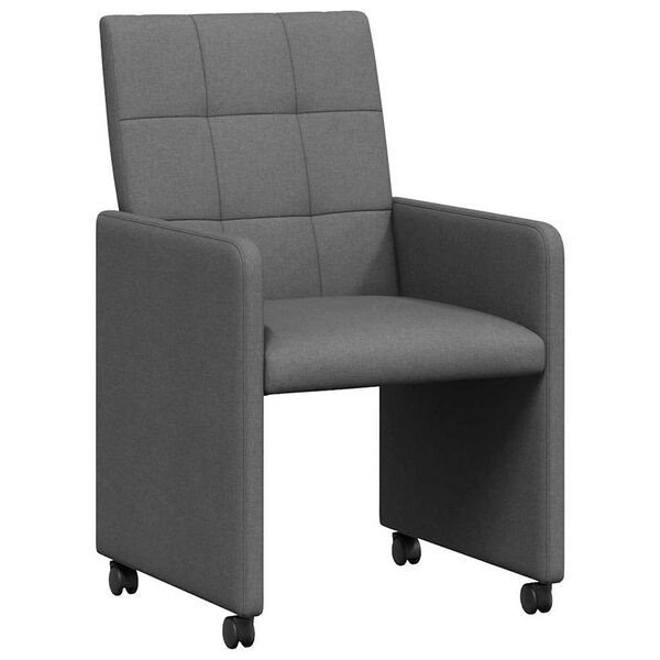 vidaXL Esszimmerst&uuml;hle mit Rollen 2 pcs Dunkelgrau 58 x 65 x 94 cm