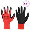 vidaXL Arbeitshandschuhe 24 pcs Rot und Schwarz 8 / m Latexbeschichtung
