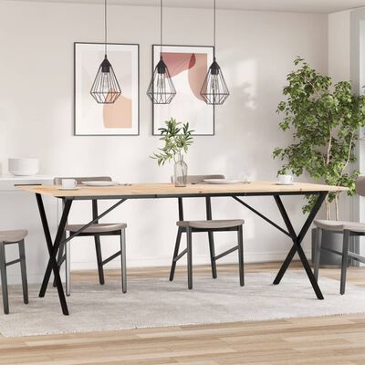 vidaXL Esstisch X-Gestell 200x100x75cm Massivholz Kiefer und Gusseisen