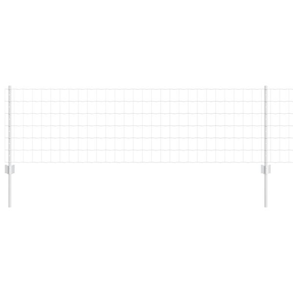 vidaXL Zaun mit Pfosten Silber 0,6 x 25 m Stahl
