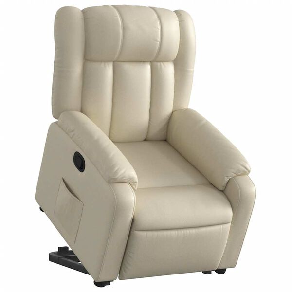 vidaXL Relaxsessel mit Aufstehhilfe Creme Kunstleder