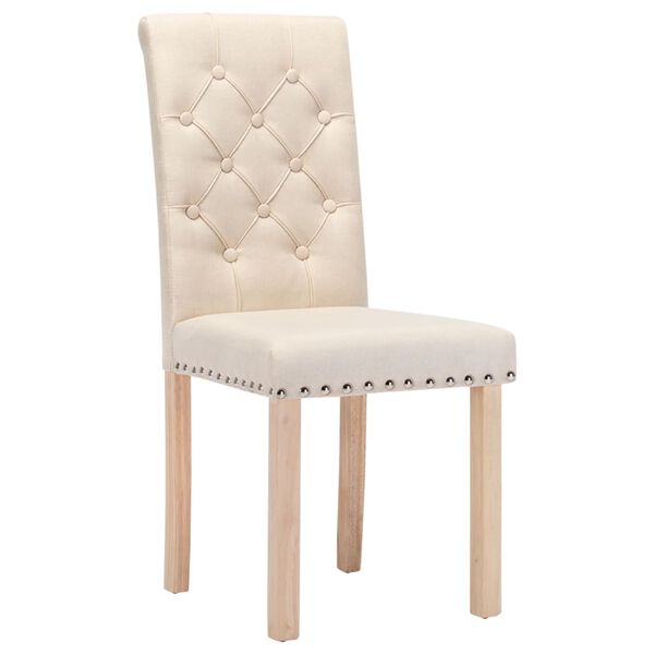 vidaXL Esszimmerst&uuml;hle 6 Stk. Creme Stoff