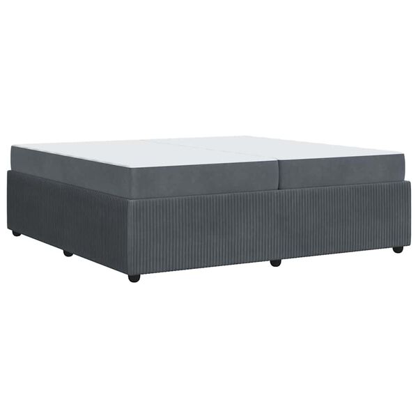 vidaXL Bettrahmen mit Matratze Dunkelgrau 200 x 200 cm Stoff