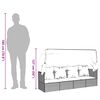 vidaXL Outdoor-Loungebett mit Dach und Kissen Grau Poly Rattan
