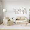 vidaXL Sofa 120cm 2 pcs Creme Metall