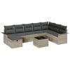 vidaXL Gartensofa-set 9 stk. Hellgrau Poly-Rattan