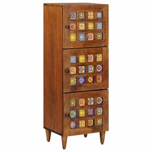 vidaXL Highboard Walnuss 40 x 33 x 110 cm Massivholz Mango