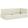 vidaXL Eckbettgestell mit Kopfteil Creme 90 cm x 190 cm Samt
