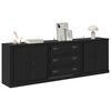 vidaXL Sideboards 3 pcs Schwarz Eichen-Optik 70 x 35,5 x 67,5 cm