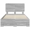 vidaXL Bettrahmen Graues Sonoma 135 x 190 cm Holzwerkstoff