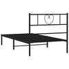 vidaXL Bettgestell mit Kopfteil Metall Schwarz 100x190 cm