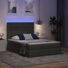 vidaXL Bett mit Stauraum und LED Dunkelgrau 140 x 190 cm Polyester
