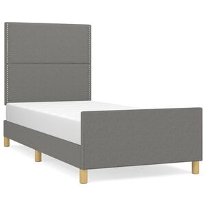vidaXL Bettgestell ohne Matratze Dunkelgrau 90x200 cm Stoff