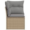 vidaXL Garten-Ecksofa mit Kissen Beige Poly Rattan