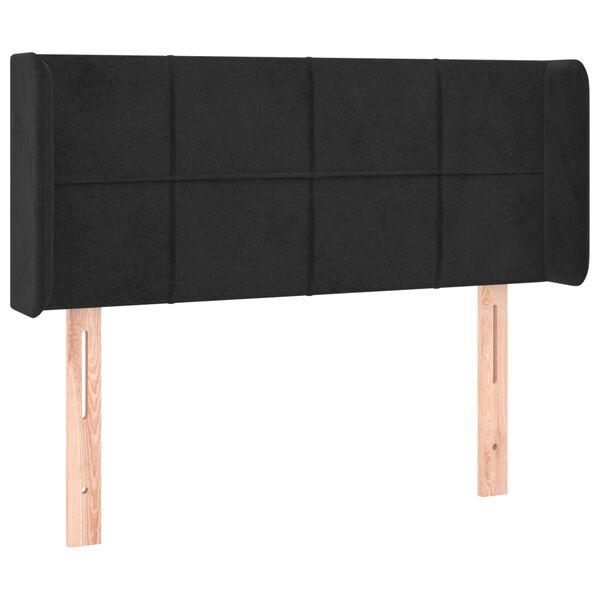 vidaXL LED Kopfteil Schwarz 83x16x78/88 cm Samt