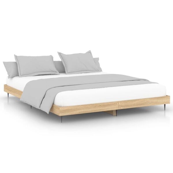 vidaXL Bettgestell ohne Matratze Sonoma-Eiche 180x200 cm Holzwerkstoff
