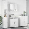 vidaXL Badezimmerm&ouml;bel-Set 4 pcs Hochglanz Wei&szlig; Holzwerkstoff & Metall