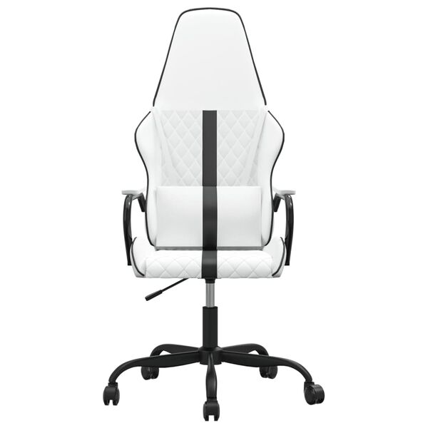 vidaXL Gaming-Stuhl mit Massagefunktion Schwarz und Wei&szlig; Kunstleder