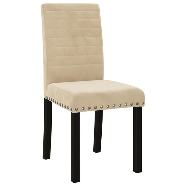 vidaXL Esszimmerst&uuml;hle 4 Stk. Creme Samt