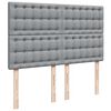 vidaXL Boxspringbett mit Matratze Hellgrau 140x190 cm Stoff