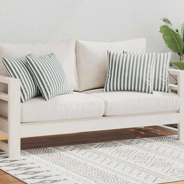 vidaXL Gartenkissen 4 Stk. Streifenmuster 45 x 45 cm Grau