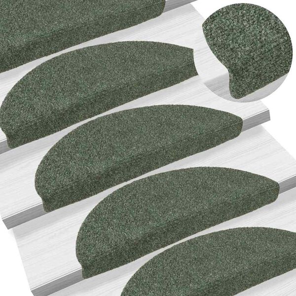 vidaXL Stufenmatten Selbstklebend 30 Stk. 56x17x3 cm Gr&uuml;n Halbrund