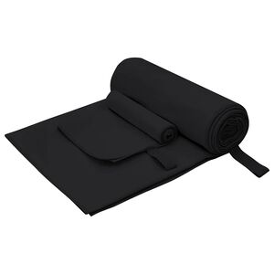 vidaXL Sporthandtuch Set 2 pcs Schwarz Stoff