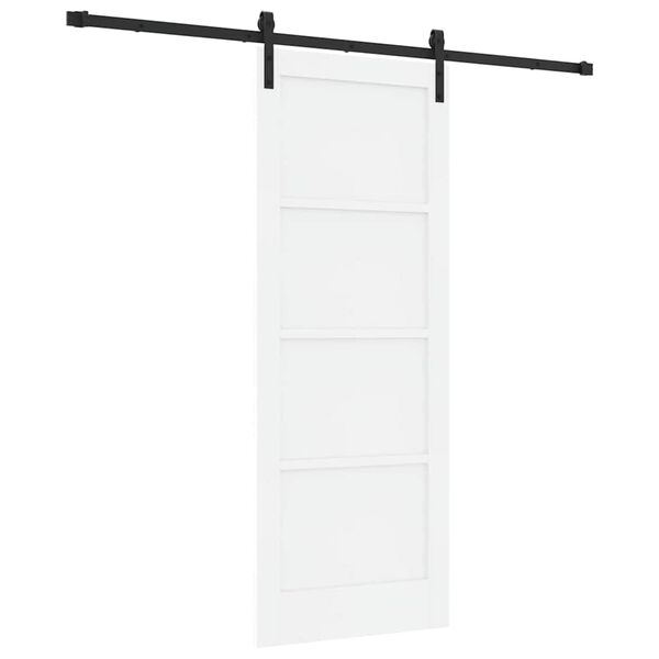 vidaXL Schiebet&uuml;r Wei&szlig; 78 x 202 cm Massives Kiefernholz