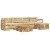 vidaXL Outdoor-Sofagarnitur 6 stk. Wei&szlig; und Beige Polyester