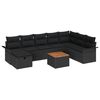 vidaXL Gartensofa-set 9 stk. Schwarz Poly Rattan