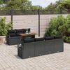 vidaXL Garten-Sofa-Set mit Kissen mit Kissen 8 pcs Schwarz und Braun