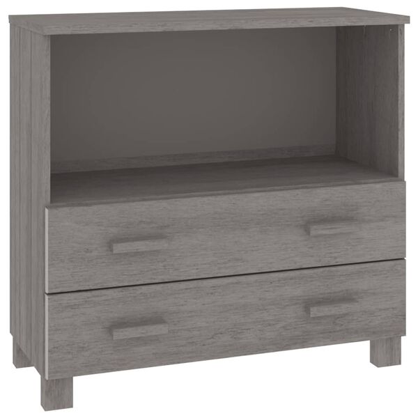 vidaXL Sideboard HAMAR Hellgrau 85x35x80 cm Massivholz Kiefer