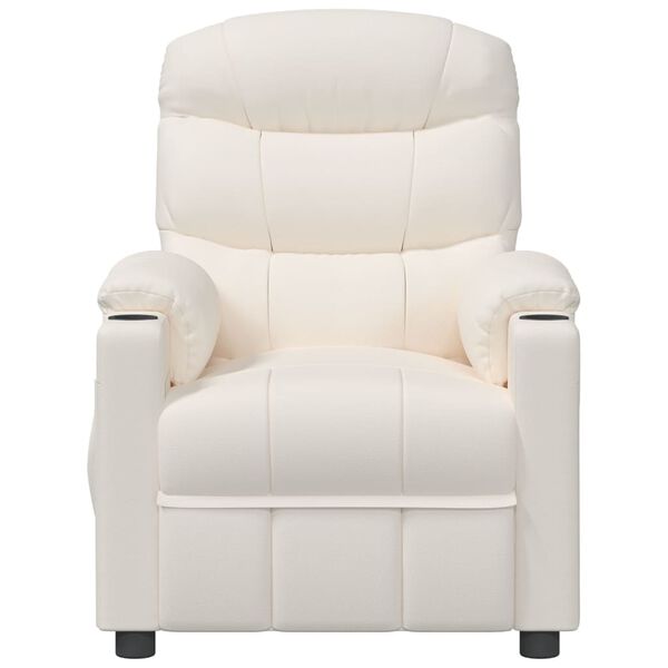 vidaXL Massagesessel mit Aufstehhilfe Creme Kunstleder
