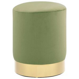 vidaXL Hocker Senfgr&uuml;n und Golden Samt 28 x 36 cm